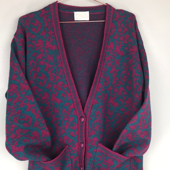 Vintage Small Pendleton Pink Teal Cardigan - Picture 2 of 7